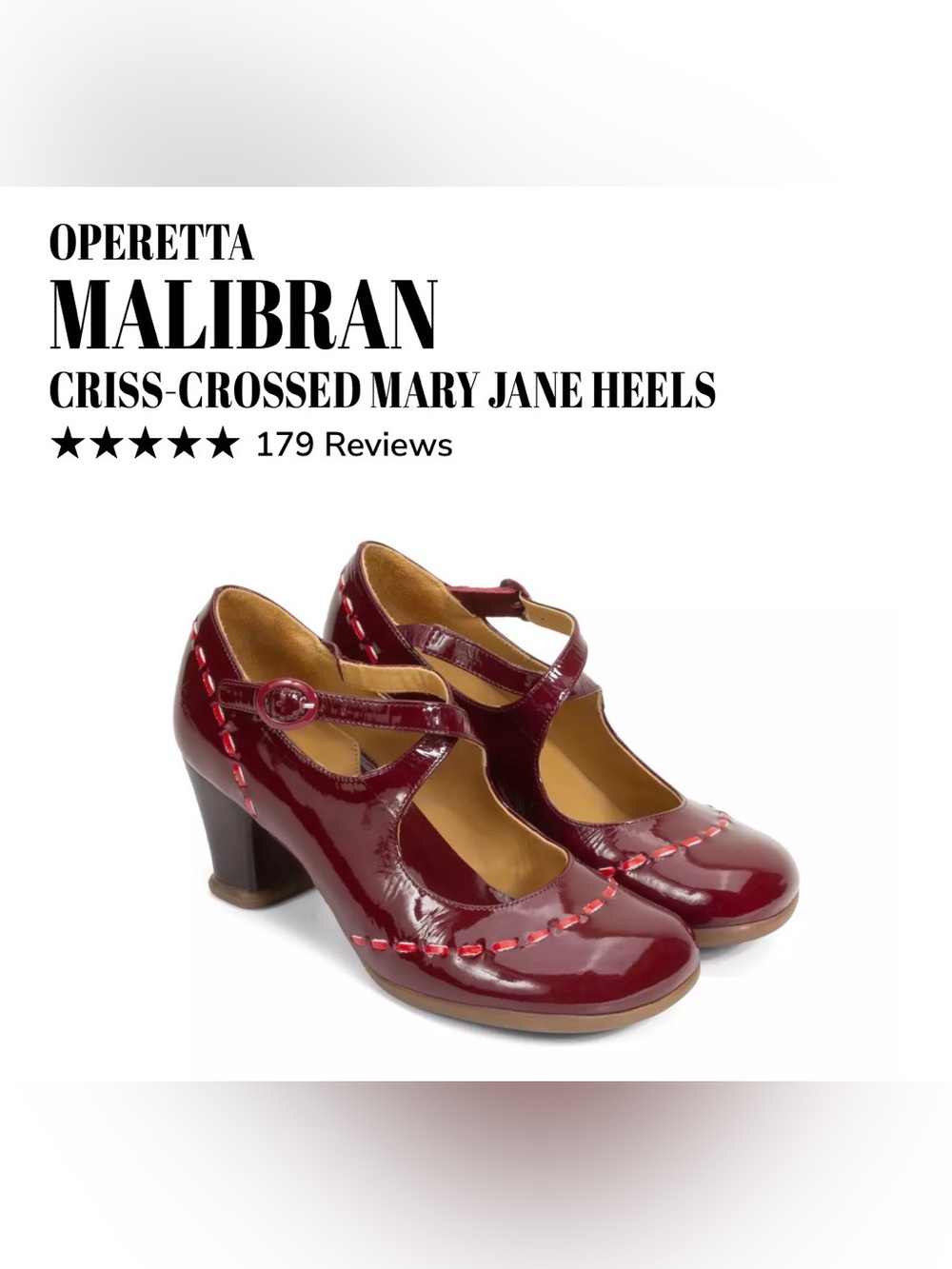 Fluevog NEW WO BOX Operetta Malibran wine leather crisscross heel -11.5 (fit 11)